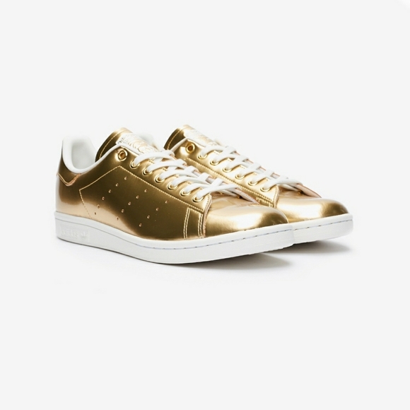 🚫SOLD🚫 adidas men's stan smith sneaker shoes gold metallic - Picture 10 of 16